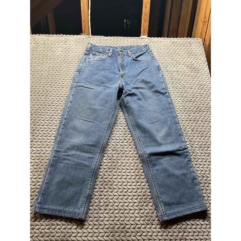 Vintage Carhartt Jeans Mens 31x26 Blue Denim Straight Leg Workwear